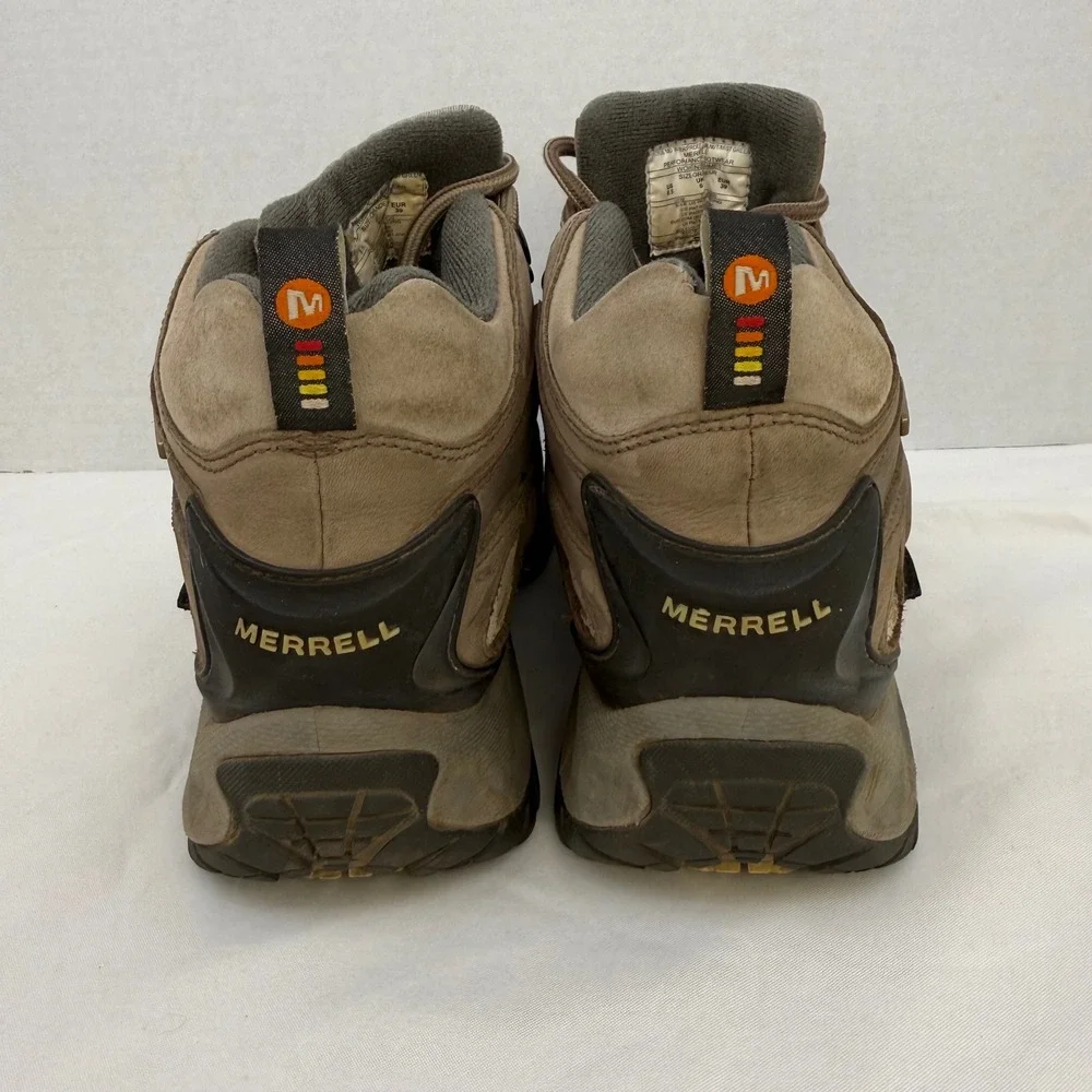 Merrell Radius Mid Waterproof Hiking Boots Walnut Vibram Womens 8.5